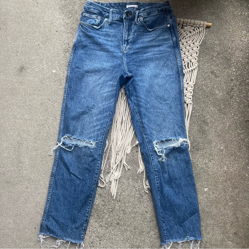 Good American Distressed High Rise Jeans Size 8 / 29 - Picture 2 of 7